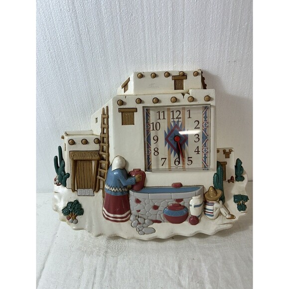 Homco Quartz Wall Clock Multi-Color 1997 Burwood Style 33749 Made in USA - Picture 5 of 5